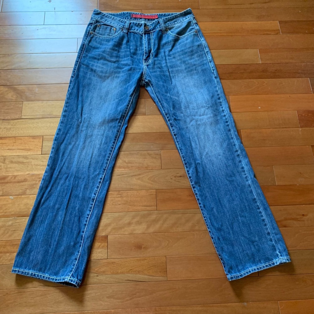 Rock and Roll Cowboy 36x32 Jeans Blue Double Barrel Relaxed Straight MOS8553